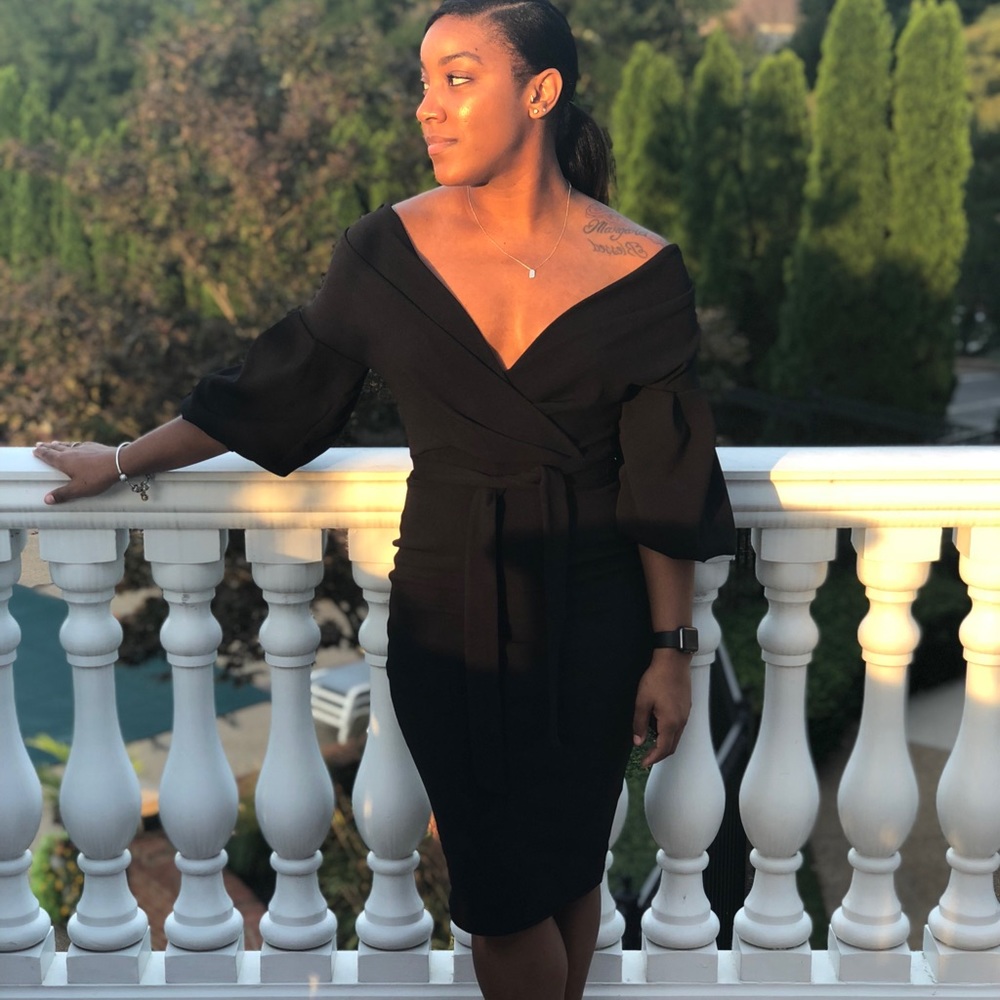 Off the Shoulder Midi Dress